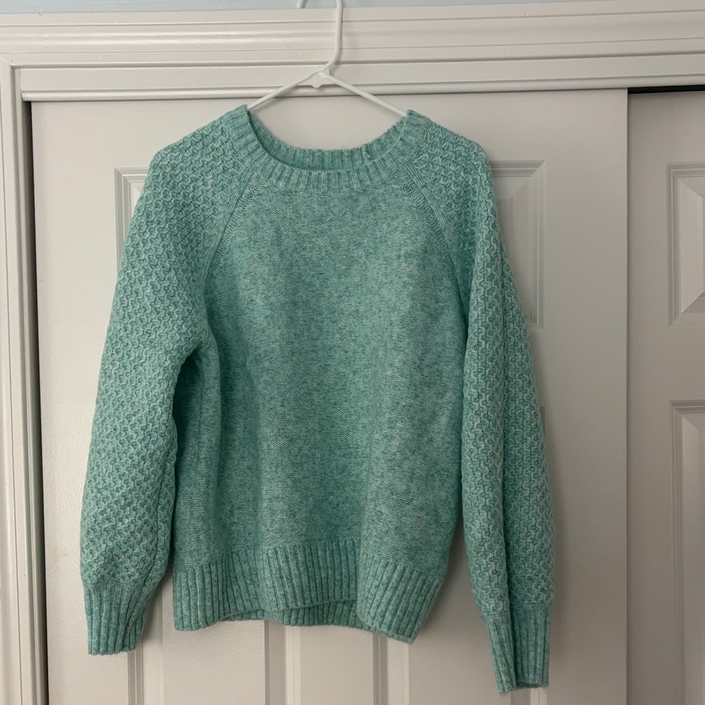 J. Crew Light Green Crew Neck Sweater